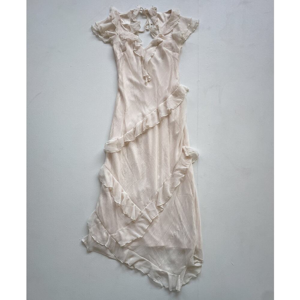 FRANCESCA'S Amelia Cream Ruffle Maxi Dress · Medium · Fairycore Boho Whimsy